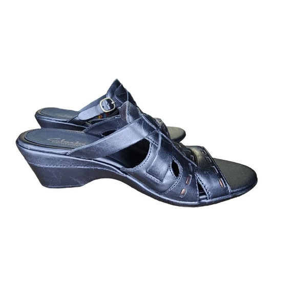 Clarks Bendables Black Open Toe Sandals Size 6.5 - Picture 3 of 11